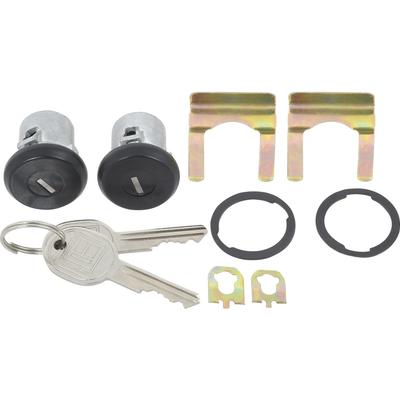 1961-87 Buick, Chevrolet, Pontiac, Olds; Door Lock Set; with Generic Logo Keys; Black