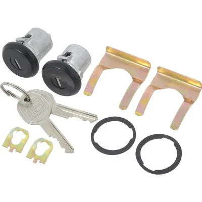 1961-87 Buick, Chevrolet, Pontiac, Olds; Door Lock Set; with Generic Logo Keys; Black