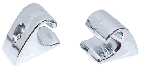1967-72 C/10 Interior Sunvisor Arm Support Clips/Hooks, Chrome, Pair.