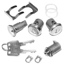 1967-72 Chevrolet / GMC Truck Complete Lock Set. Includes: 2 Door Locks, 1 Ignition Tumbler, 1 Glove Box Lock with 2 Matching Keys, All Keyed Alike. Set