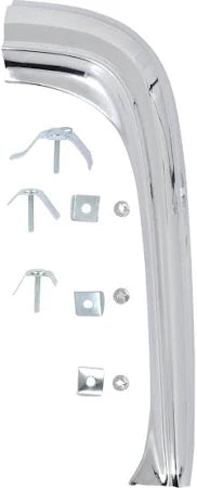1969-72  GMC Truck Front Fender Eyebrow Molding, L/H, Chrome with Hardware. Each.