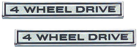 1968- 1972 CHEVROLET TRUCK FRONT FENDER "4-WHEEL DRIVE" EMBLEMS