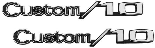1969-72 C/10 "Custom/10" Fender Side Emblems