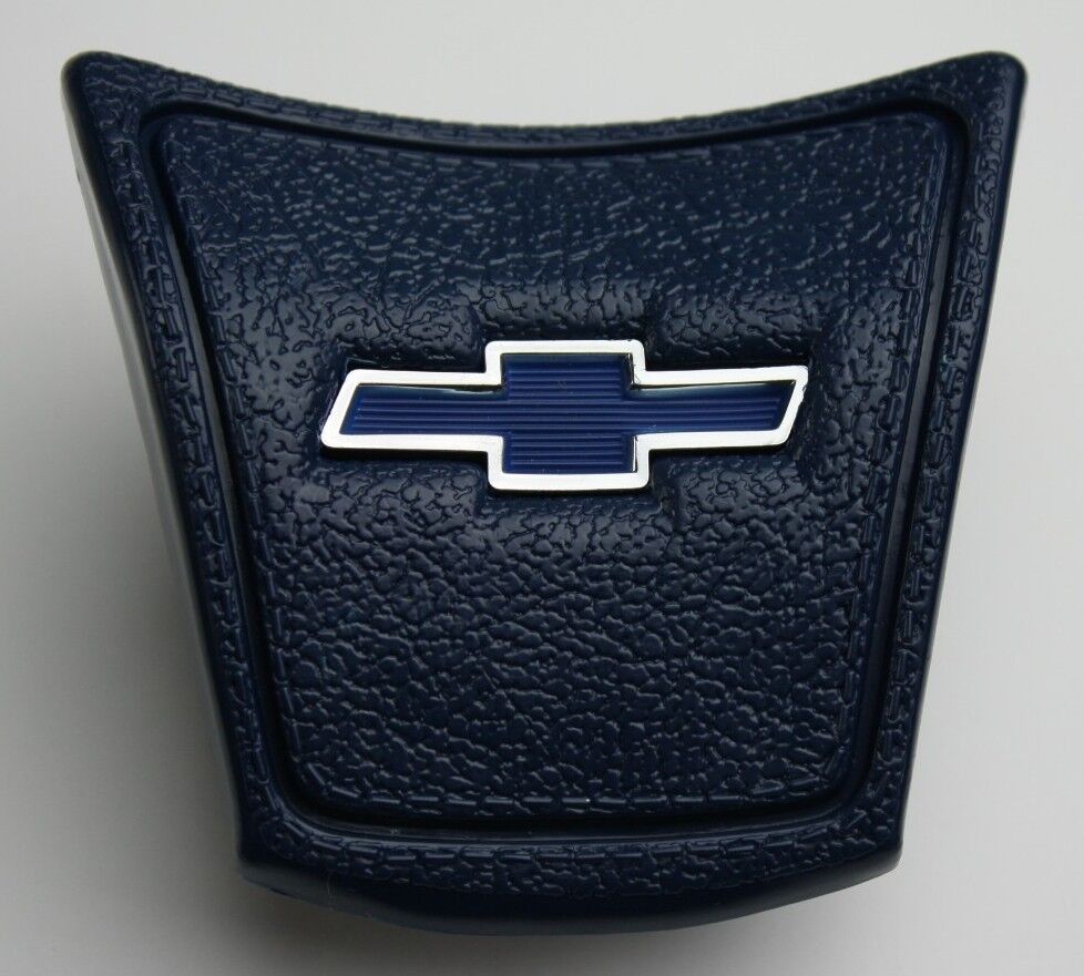 1969 1972 CHEVROLET TRUCK DARK BLUE HORN CAP CHROME AND BLUE BOWTIE