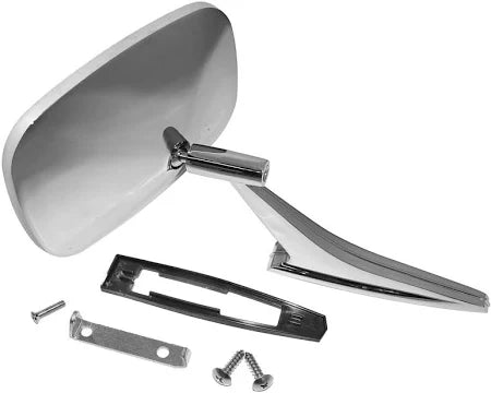 1969-72 Chevrolet Full Size Passenger Car, 1969-72 Chevelle / El Camino, 1968-69 Camaro, 1970-72 Monte Carlo, 1967-72 Chevrolet  / GMC Truck (Replacement) Exterior Rear View Mirror, Chrome -Fits RH- (Replaces GM# 3914754) Each.