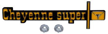 1973-74 C/10 "Cheyenne super" Dash Panel Emblem, Each.