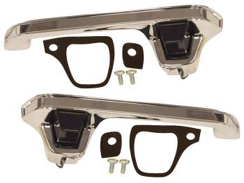 1973-87 Chevrolet / GMC Truck, 1988-91 Chevrolet / GMC RV Models (front or rear) Exterior Door Handles, Chrome -With Gaskets and Mounting Screws- (Replaces GM# 6272581 & GM# 6272582) Pair.