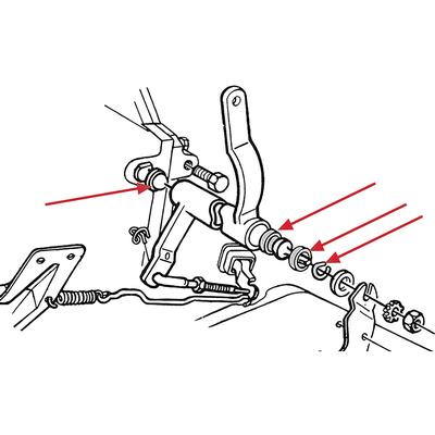 1958-88 Chevrolet, Buick, Oldsmobile Pontiac; Clutch Bell Crank (Z-Bar) Pivot Stud Nylon Seat & Retainer Set; 4 Piece