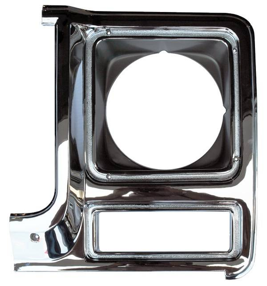 1979-80 Chevrolet / GMC Truck Headlight Bezel, L/H (Chrome Plastic). Each.