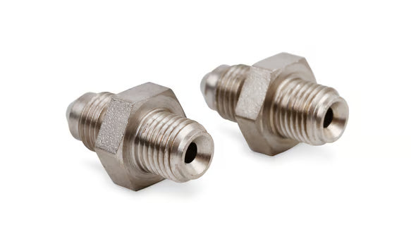 Brake Adapter -3AN To 3/8"-24 Inverted Flare Electroless Nickel Plated Short Steel