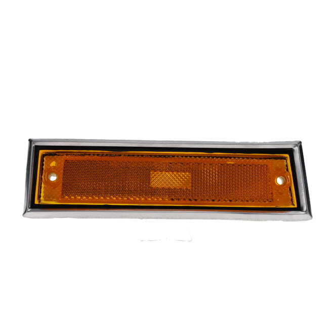 1981-1991 GM C/K Truck, Suburban, Blazer, Jimmy Side Marker Lamp Assembly  [Amber] Right W/Chrome Trim