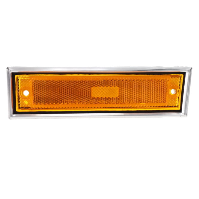 1981-1991 GM C/K Truck, Suburban, Blazer, Jimmy Side Marker Lamp Assembly  [Amber] Left W/Chrome Trim