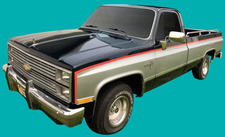 1984-91 C/10 Upper 5-Band Stripe Kit ; 2-color; Brown/Almond