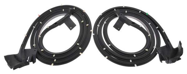 1967-68 Buick, Chevy, Cadillac, Pontiac, Oldsmobile Full Size; Door Frame Weatherstrip Seal, 2 Dr Hardtop & 2 Dr Convertible, Pair