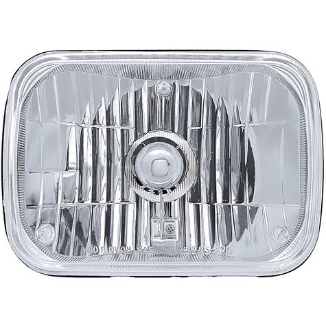 5" X 7" Rectangular Halogen Headlight; Crystal Glass Lens