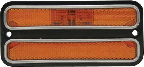 1968-1972 C/10; Front Side Marker Light; LED ; with Stainless Steel Trim; Amber Lens; Each