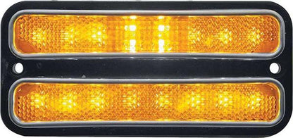 1968-1972 C/10; Front Side Marker Light; LED ; with Stainless Steel Trim; Amber Lens; Each