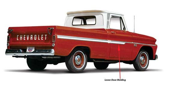 1962-66 C/10 Lower Door Molding R/H Each.
