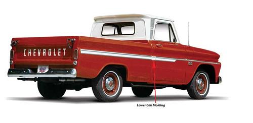 1962-66 C/10 Fleetside ; Lower Front Cab Molding; RH or LH
