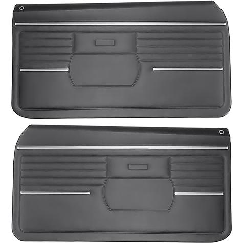 1968 Camaro; Assembled Door Panels; Std Interior; Coupe or Convertible; Black