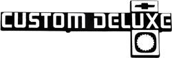 1981-87 C/10 "Custom Deluxe" Dash Panel Emblem, Each.