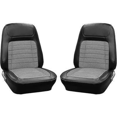 1968 Camaro; Front Bucket Seat Upholstery; Houndstooth Interior; Black/Black & White