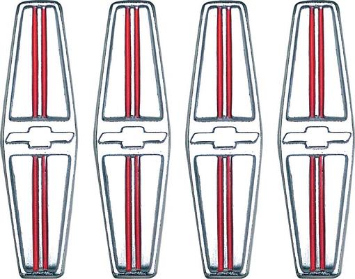 1968 Camaro; Seat Back Emblem Set; with Deluxe Interior; with Backing Plates; 4 Emblem Set