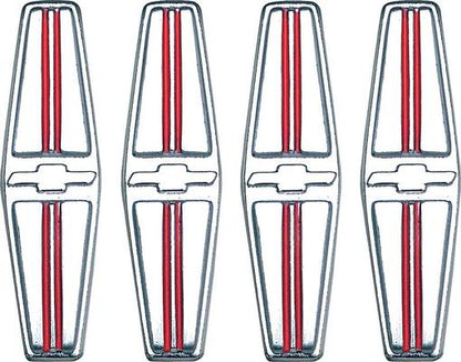 1968 Camaro; Seat Back Emblem Set; with Deluxe Interior; with Backing Plates; 4 Emblem Set