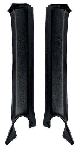 1968 Camaro, Firebird Inner Pillar Post Moldings; Coupe; Black; Pair