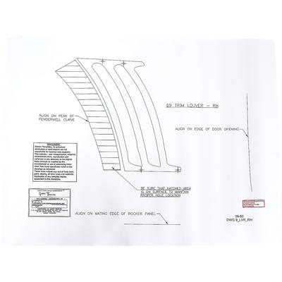 Quarter Panel Louver Template Kit 69 Camaro