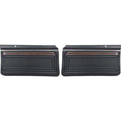 1970-72 Nova SS; Front Door Panels; Custom Interior; 2 Door; Pre-Assembled; Black; Pair - Brand: PUI