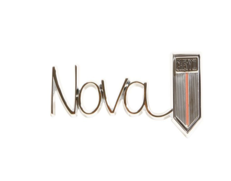 1967 NOVA LOWER DASH EMBLEM 'NOVA CHEVYII'