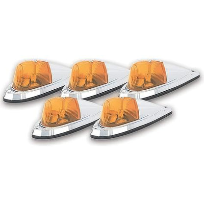 Amber Deluxe Chrome Hi-5 Cab Roof Light Set