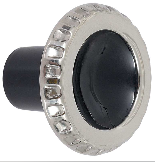 1960-63 C-10 Radio Knob Black & Polished Stainless Steel