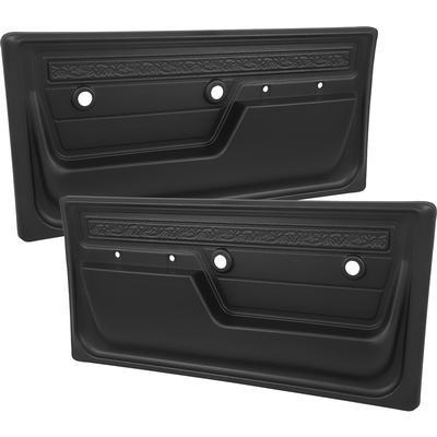 1972 C/10; Deluxe Interior Door Panels; with Upper Scroll Design; Black; Pair