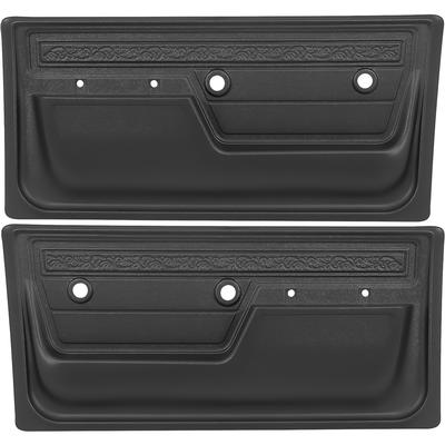 1972 C/10; Deluxe Interior Door Panels; with Upper Scroll Design; Black; Pair