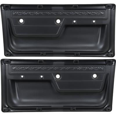1972 C/10; Deluxe Interior Door Panels; with Upper Scroll Design; Black; Pair