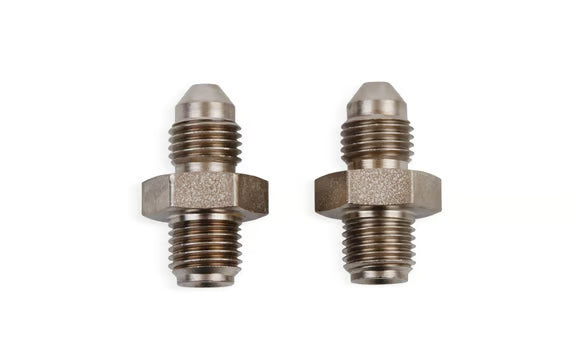 Brake Adapter -3AN To 3/8"-24 Inverted Flare Electroless Nickel Plated Short Steel