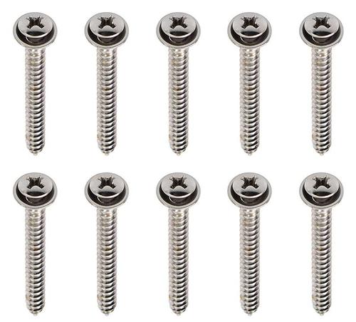 Universal (INTERIOR) Screw Set; Chrome w/ Integral Washer,#8x1-1/2";Set of 10, Fits All