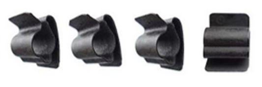 1958-71 Door Latch Rod To Door Anti-Rattle Clip, Black Phosphate Coated, 4 Piece