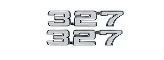 1969 CAMARO 327 FENDER EMBLEM, PAIR